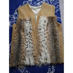 Homemade Boho Lynx & Suede Fur Vest Coat Jacket